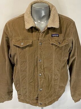 Patagonia corduroy trucker jacket mens medium sherpa pile lined
